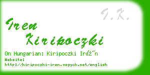 iren kiripoczki business card